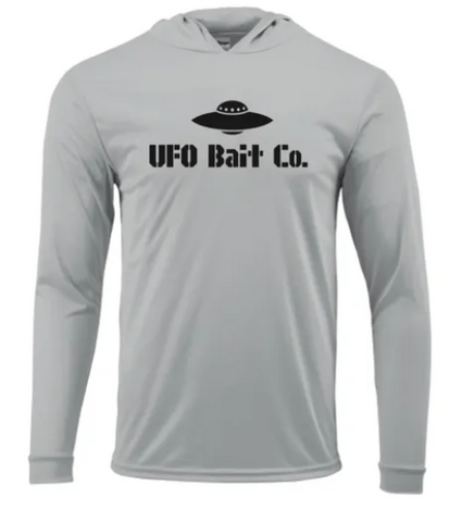 UFO BAIT CO. UPF 50+ Protective Hooded Sunshirt GREY